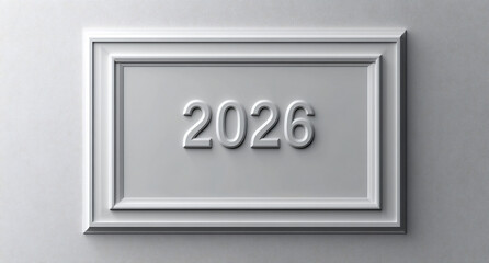 2026 3D Numbers Textured Minimalist Plaster