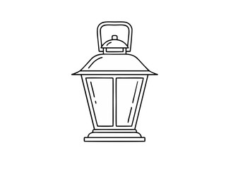 Classic chinese lantern line art icon for oriental decoration 