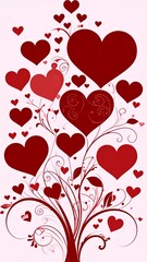 red hearts background