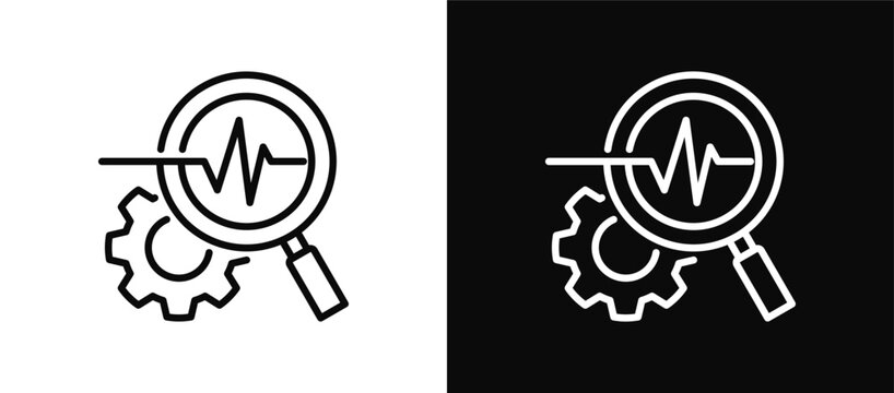 Diagnosis icon set black and white