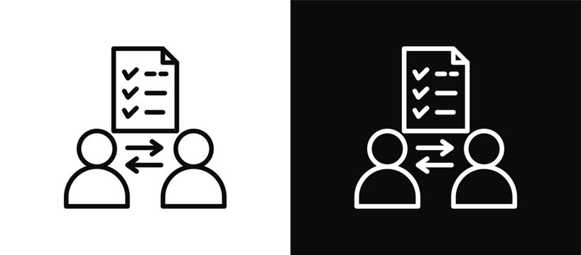 Peer To Peer icon set black and white