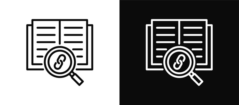 Reference icon set black and white