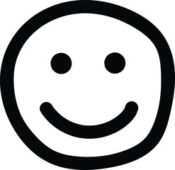 Fototapeta premium Hand drawing Happy smiley face or emoticon line art icon for apps and websites 
