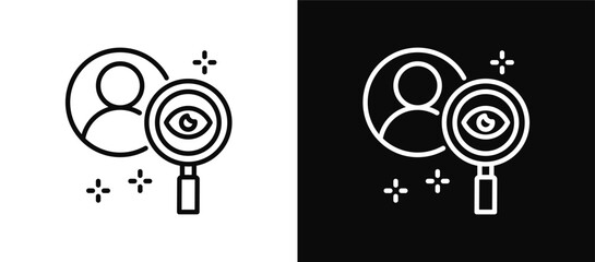 Fototapeta premium Observation icon set black and white