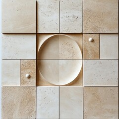 Abstract wall design with circular features.