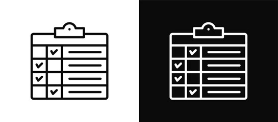 Table icon set black and white