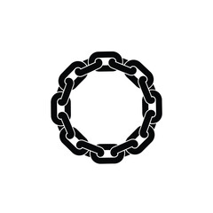 Black chain links forming a circle metal