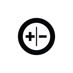 Fototapeta premium Black circle with plus and minus signs white