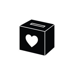 Black cube with heart and slot