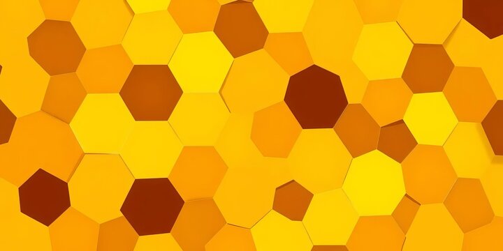 Geometric hexagonal honeycomb pattern in yellow and brown vector illustration,  abstract,  golden ratio