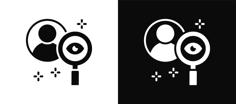 Observation icon set black and white