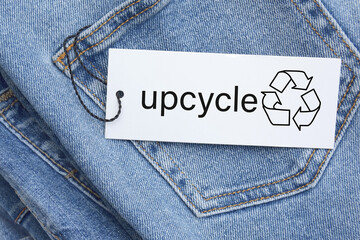 Clothing recycling from used materials. Ecological and sustainable fashion. Reduce waste concept.