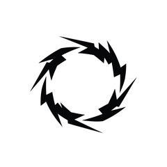 Black jagged circle abstract shape