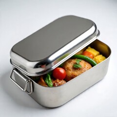 Lunch tiffin isolated on white background generative ai