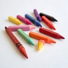 Crayons isolated on white background generative ai