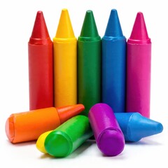 Crayons isolated on white background generative ai