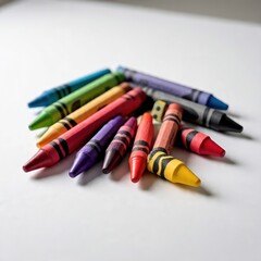 Crayons isolated on white background generative ai