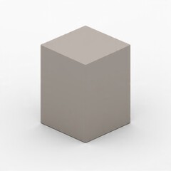 Gray cube isolated on white background generative ai