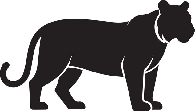 Detailed tiger silhouette vector graphic created with adobe illustrator software