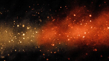 Fiery cosmic explosion bright glowing particles