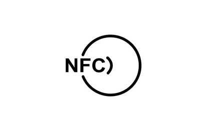 NFC symbol pulse animation with radiating waves on a white background, for contactless payment, mobile technology, wireless communication, or smart device connectivity - Powered by Adobe