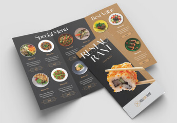 Food Menu Trifold Brochure Layout
