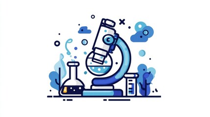 Science laboratory equipment illustration