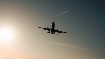 Plane landing to the beach airport