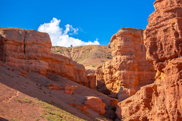 Charyn Canyon, Valley of Castles. The excellence of Kazakhstan. Panorama of natural unusual...