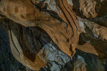 Mesmerizing rock formations inside the Tham Chang Cave, Vang Vieng, Vientiane Province, Laos