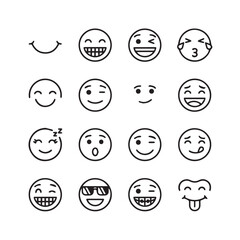 Collection of various emoticon faces with different expressions