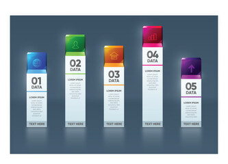 Five colorful hair dye tubes standing upright on a gray background © Fazle