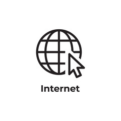 simple black internet icon design template