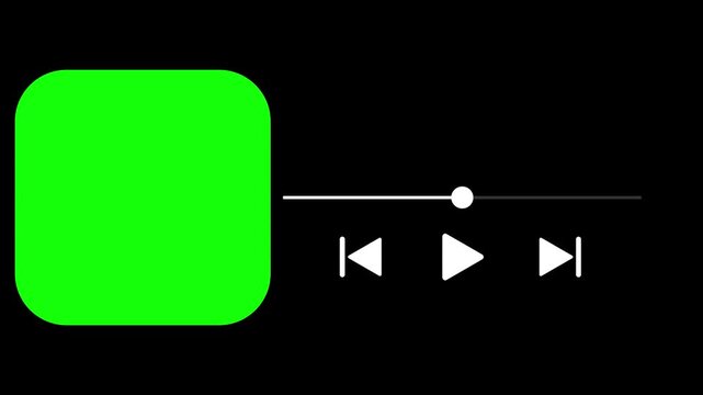 Black screen music player overlay template animation