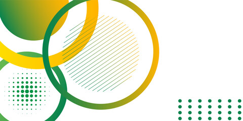 Green and yellow circle banner background. Vector abstract graphic design banner pattern background template.
