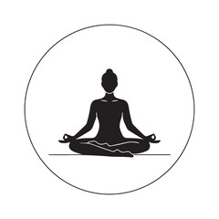 Serene woman meditating in peaceful lotus position