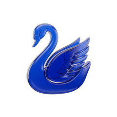 Fototapeta premium 3D Illustration of Dark Blue Glass Swan, Bird Icon, Grace Symbol, Transparent Waterfowl, Cristal Animal