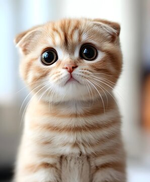 Portrait of Curious Scottish Fold