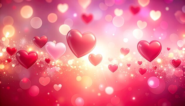 Romantic Valentine Background with Hearts