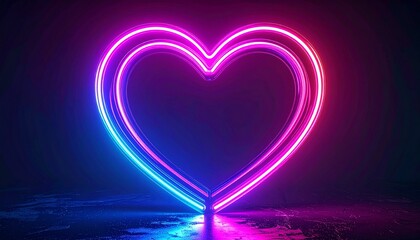 Neon Valentine Heart Background