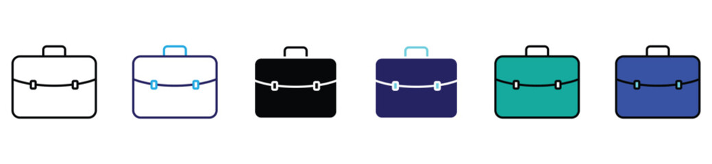 Business Briefcase Icon in Vector Style	