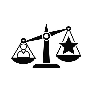 Person Outweighed by Star on Scales