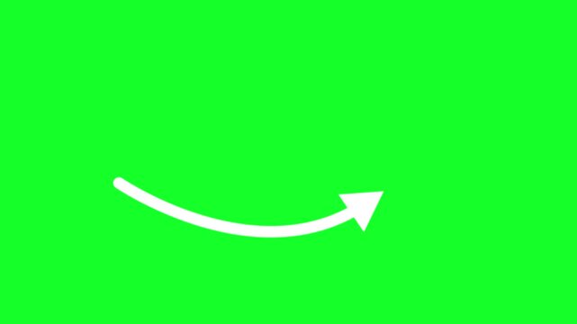 White  Up Arrow Animation on Green Screen 4K, Clean Direction Motion Graphic for UI, Tutorials, and Explainer Videos