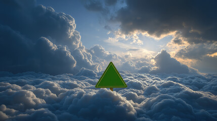 Seasonal sale banner featuring Black Friday Just Ahead on green road sign and sky clouds