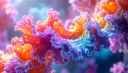 Vibrant Abstract Coral Reef - A Colorful Underwater World.