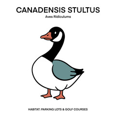 Obraz premium Stupid Canadian Wolf Bird Standing Still 