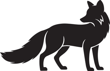 Elegant fox silhouette vector illustration grayscale design for various purposes