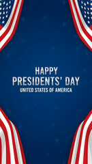 Happy Presidents Day United States of America celebration background with American flags president day 2026 America