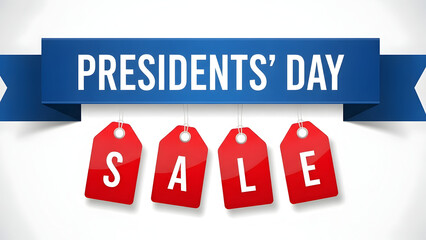 Presidents Day sale banner with red tags president day 2026 America