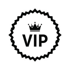 Vip logo with crown and seal